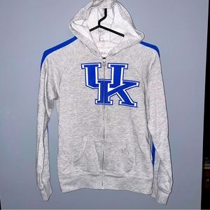 5th & Ocean, Girls 14, hooded UK zip up gray jacket with UK on front.
